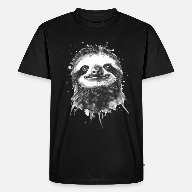 Faultier - Männer Premium Bio T-Shirt - Schwarz