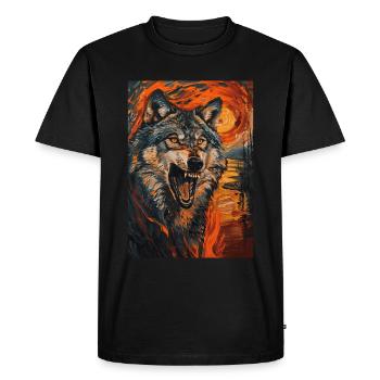 Loup - T-shirt Premium bio Homme - noir - Devant - Nico (187cm)
