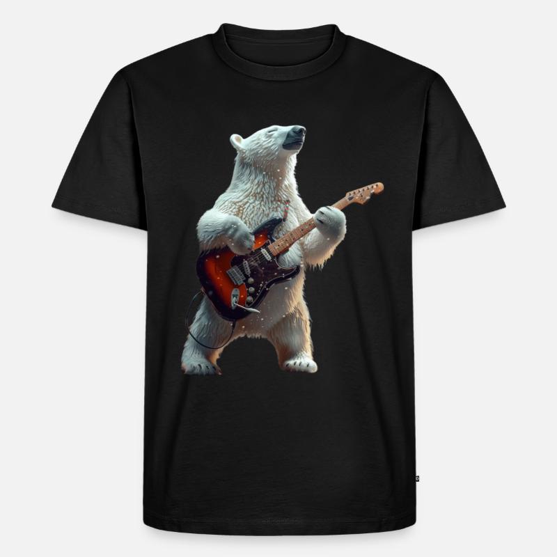 Eisbär - Männer Premium Bio T-Shirt - Schwarz