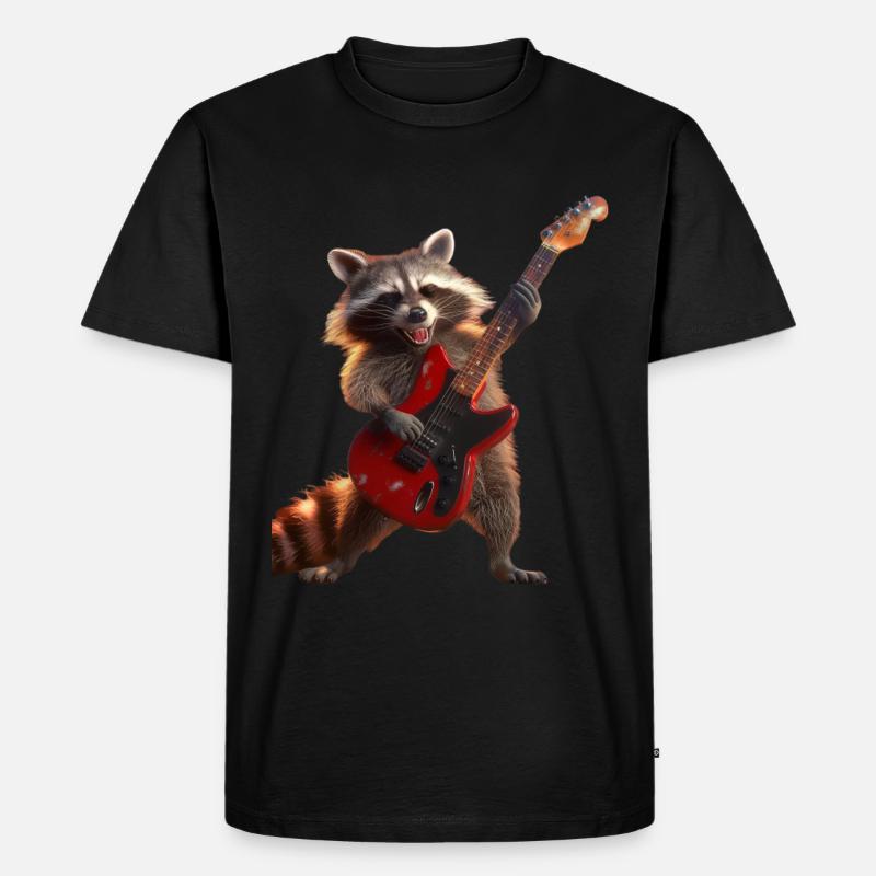 Waschbär - Männer Premium Bio T-Shirt - Schwarz