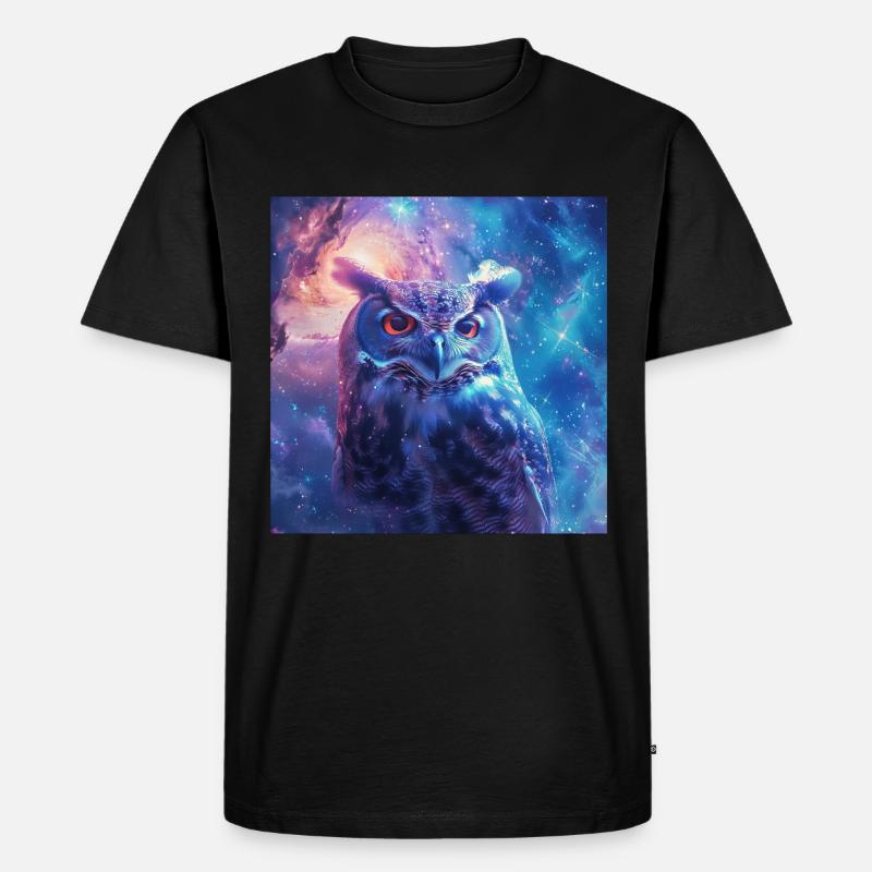 Eule - Männer Premium Bio T-Shirt - Schwarz