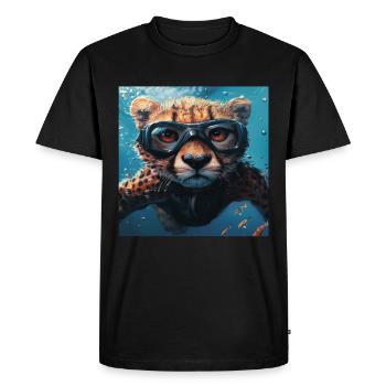 Guépard - T-shirt Premium bio Homme - noir - Devant - Nico (187cm)