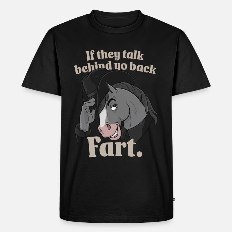 Pferd - Männer Premium Bio T-Shirt - Schwarz