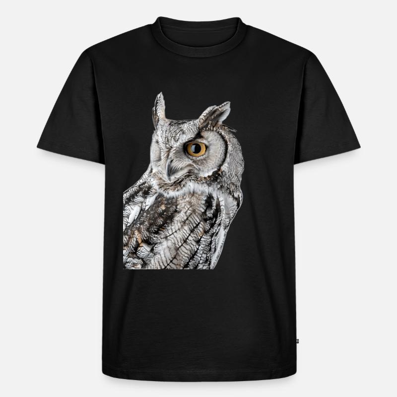 Eule - Männer Premium Bio T-Shirt - Schwarz