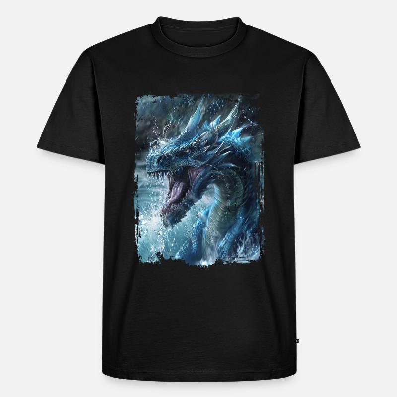 Drachen - Männer Premium Bio T-Shirt - Schwarz