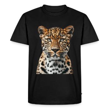 Leopard - Men's Premium Organic T-Shirt - black - Front - Nico (187cm)