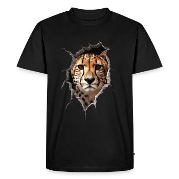 Guépard - T-shirt Premium bio Homme - noir - Devant - Nico (187cm)