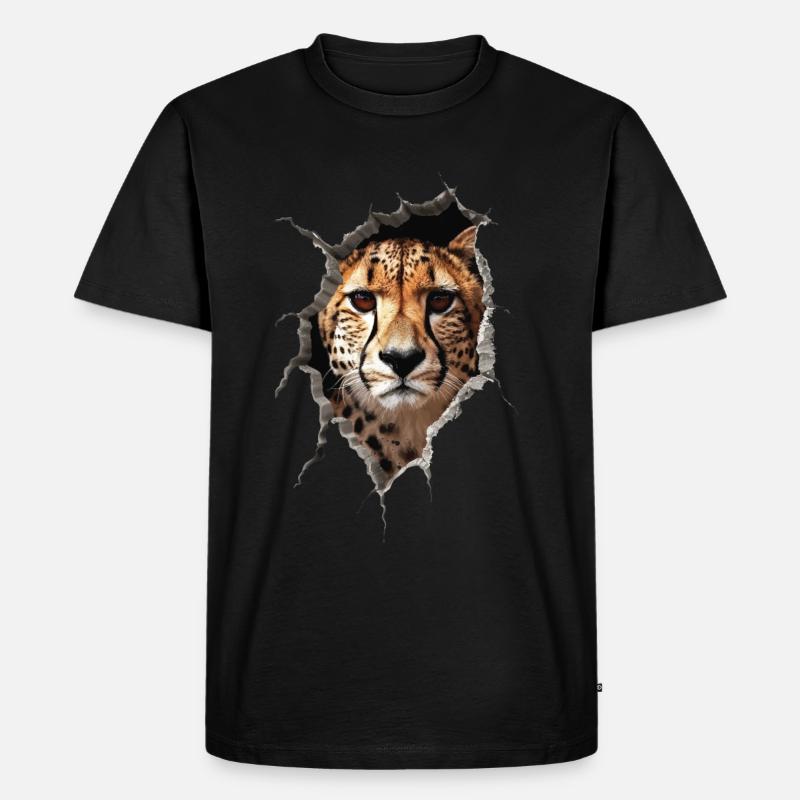 Gepard - Männer Premium Bio T-Shirt - Schwarz