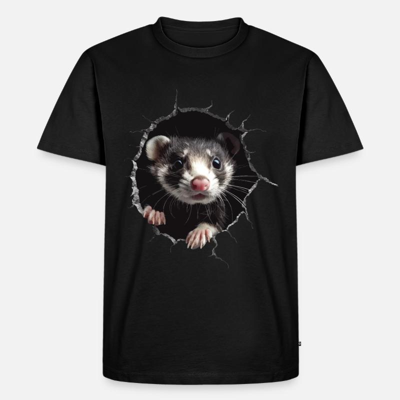 Frettchen - Männer Premium Bio T-Shirt - Schwarz