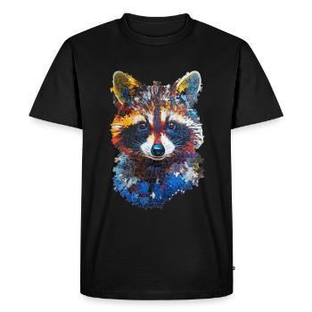 Raton laveur - T-shirt Premium bio Homme - noir - Devant - Nico (187cm)