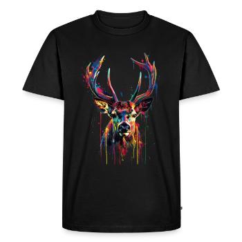 roe deer - Men's Premium Organic T-Shirt - black - Front - Nico (187cm)