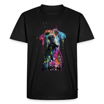 Chien - T-shirt Premium bio Homme - noir - Devant - Nico (187cm)