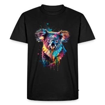 Koala - Männer Premium Bio T-Shirt - Schwarz - Vorne - Nico (187cm)