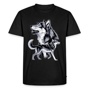 Loup - T-shirt Premium bio Homme - noir - Devant - Nico (187cm)