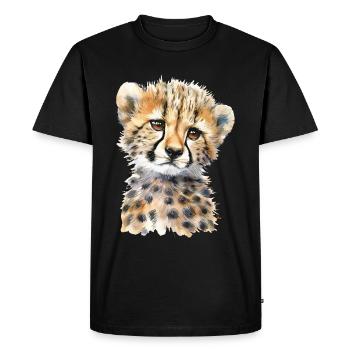 Guépard - T-shirt Premium bio Homme - noir - Devant - Nico (187cm)