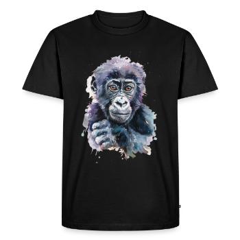 Gorille - T-shirt Premium bio Homme - noir - Devant - Nico (187cm)