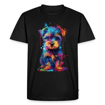 Chien - T-shirt Premium bio Homme - noir - Devant - Nico (187cm)
