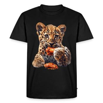 Leopard - Men's Premium Organic T-Shirt - black - Front - Nico (187cm)