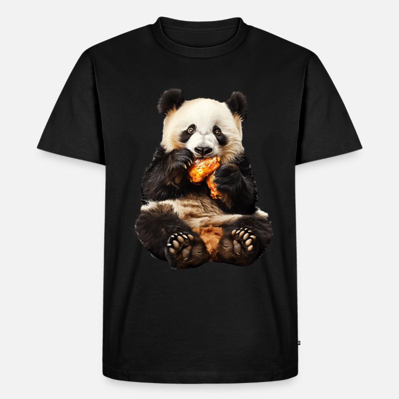 Panda - Männer Premium Bio T-Shirt - Schwarz