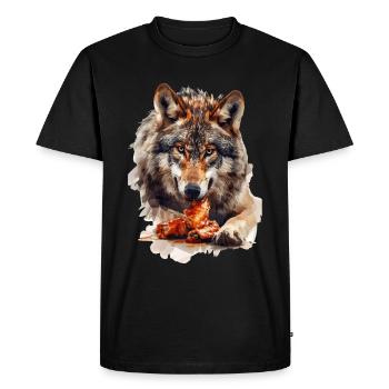Loup - T-shirt Premium bio Homme - noir - Devant - Nico (187cm)