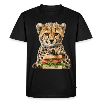 Guépard - T-shirt Premium bio Homme - noir - Devant - Nico (187cm)