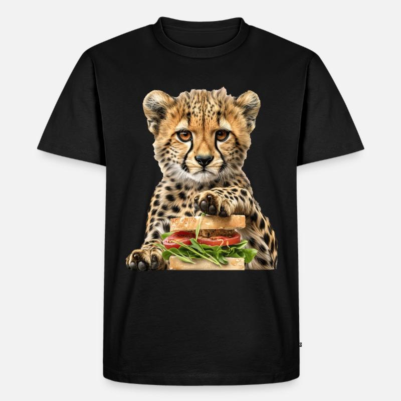 Gepard - Männer Premium Bio T-Shirt - Schwarz