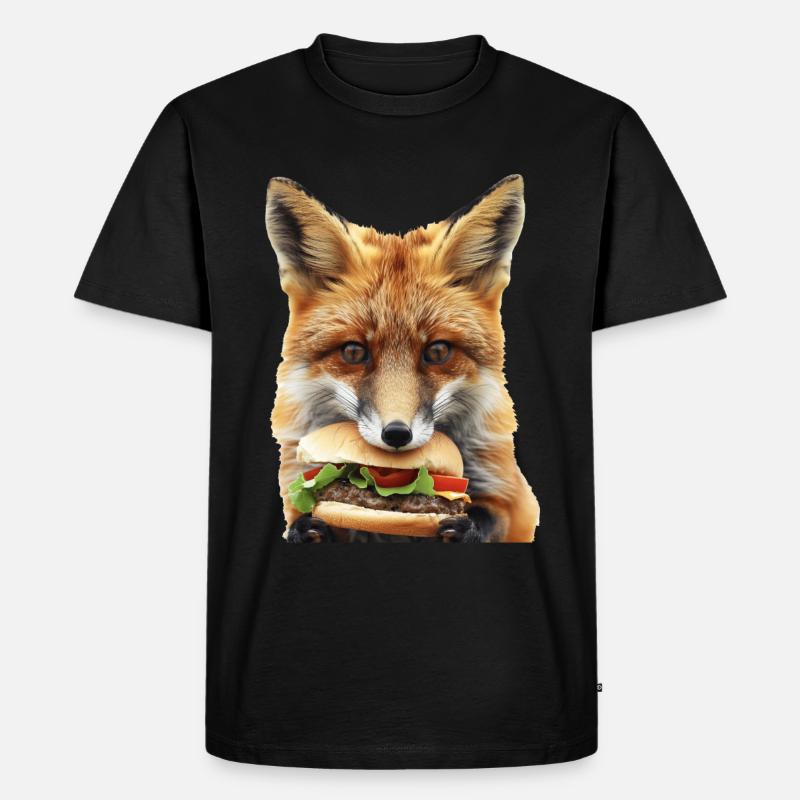 Fuchs - Männer Premium Bio T-Shirt - Schwarz