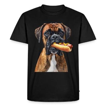 Boxer - Men's Premium Organic T-Shirt - black - Front - Nico (187cm)