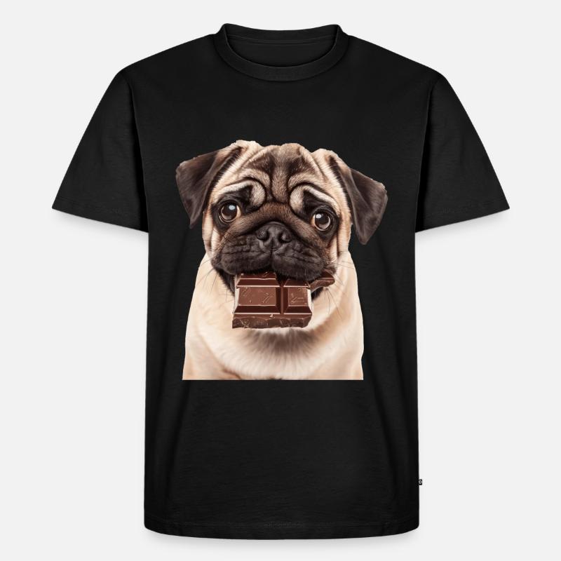 Mops - Männer Premium Bio T-Shirt - Schwarz