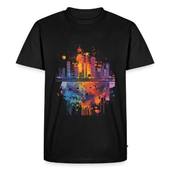 Rotterdam - T-shirt Premium bio Homme - noir - Devant - Nico (187cm)