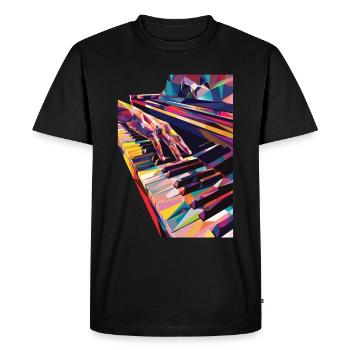 Klavier - Männer Premium Bio T-Shirt - Schwarz - Vorne - Nico (187cm)