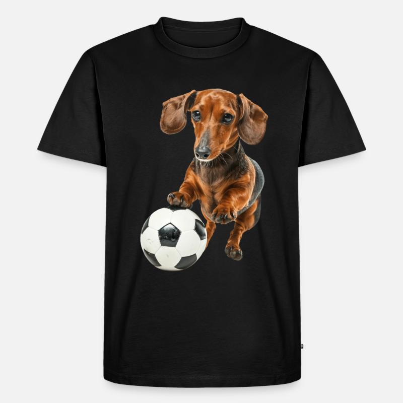 Dackel - Männer Premium Bio T-Shirt - Schwarz