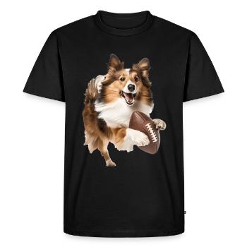 Chien de berger Shetland - T-shirt Premium bio Homme - noir - Devant - Nico (187cm)