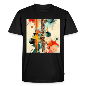 Flûte traversière - T-shirt Premium bio Homme - noir - Devant - Nico (187cm)