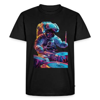 Tambours d’astronaute - T-shirt Premium bio Homme - noir - Devant - Nico (187cm)
