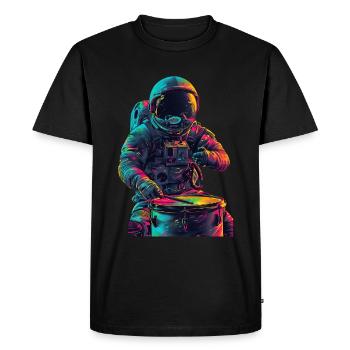 Tambours d’astronaute - T-shirt Premium bio Homme - noir - Devant - Nico (187cm)