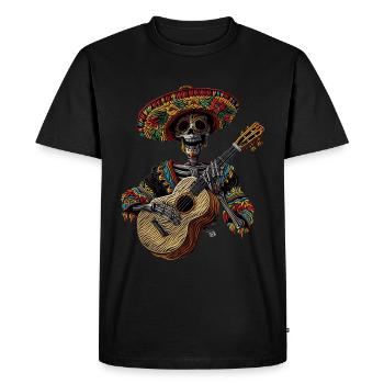Ukulele Mexican Skeleton - Men's Premium Organic T-Shirt - black - Front - Nico (187cm)