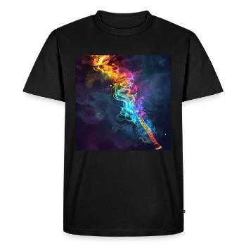 Flûte traversière - T-shirt Premium bio Homme - noir - Devant - Nico (187cm)