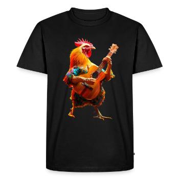 Rooster Ukulele - Men's Premium Organic T-Shirt - black - Front - Nico (187cm)