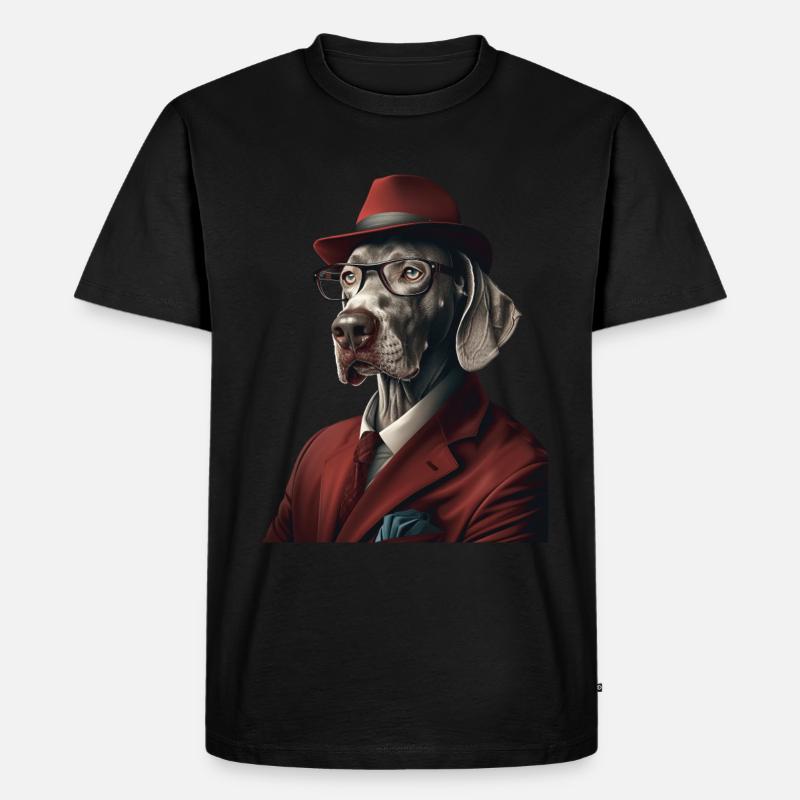 Weimaraner - Männer Premium Bio T-Shirt - Schwarz
