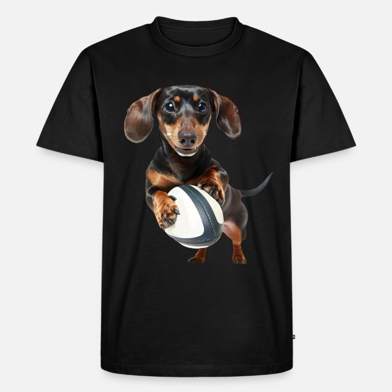 Dackel - Männer Premium Bio T-Shirt - Schwarz