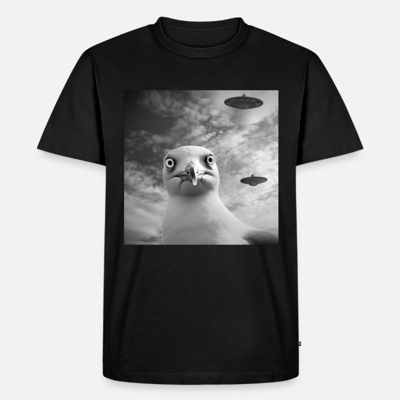 Möwe - Männer Premium Bio T-Shirt - Schwarz