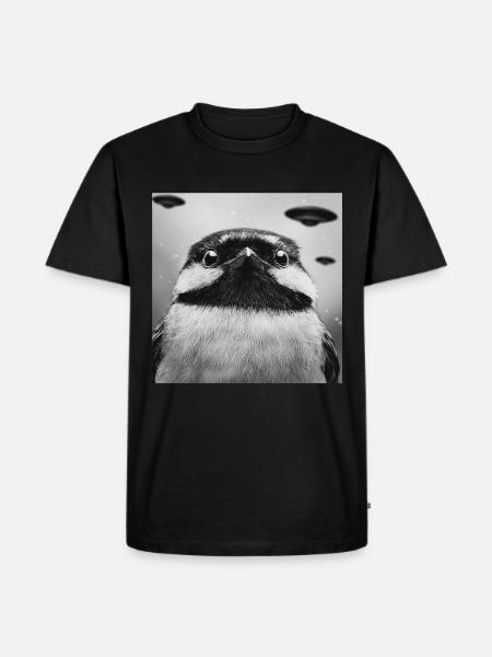 Meise - Männer Premium Bio T-Shirt - Schwarz
