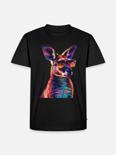 Wallaby - Männer Premium Bio T-Shirt - Schwarz