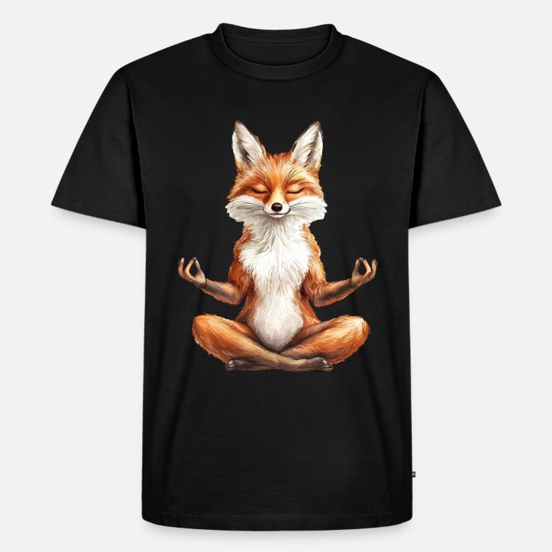 Fuchs - Männer Premium Bio T-Shirt - Schwarz