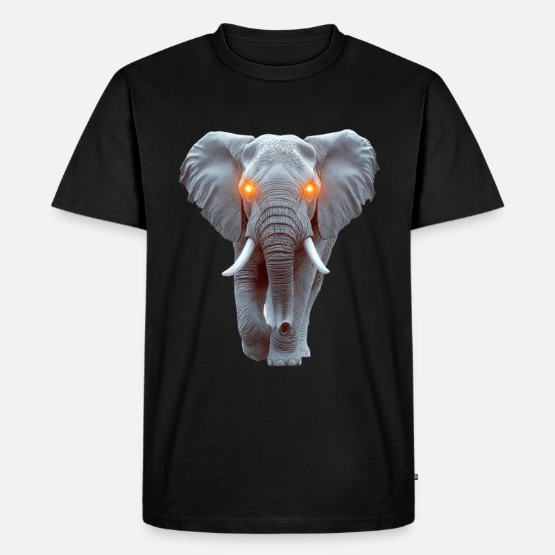 Elefant - Männer Premium Bio T-Shirt - Schwarz