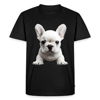Französische Bulldogge - Männer Premium Bio T-Shirt - Schwarz - Vorne - Nico (187cm)