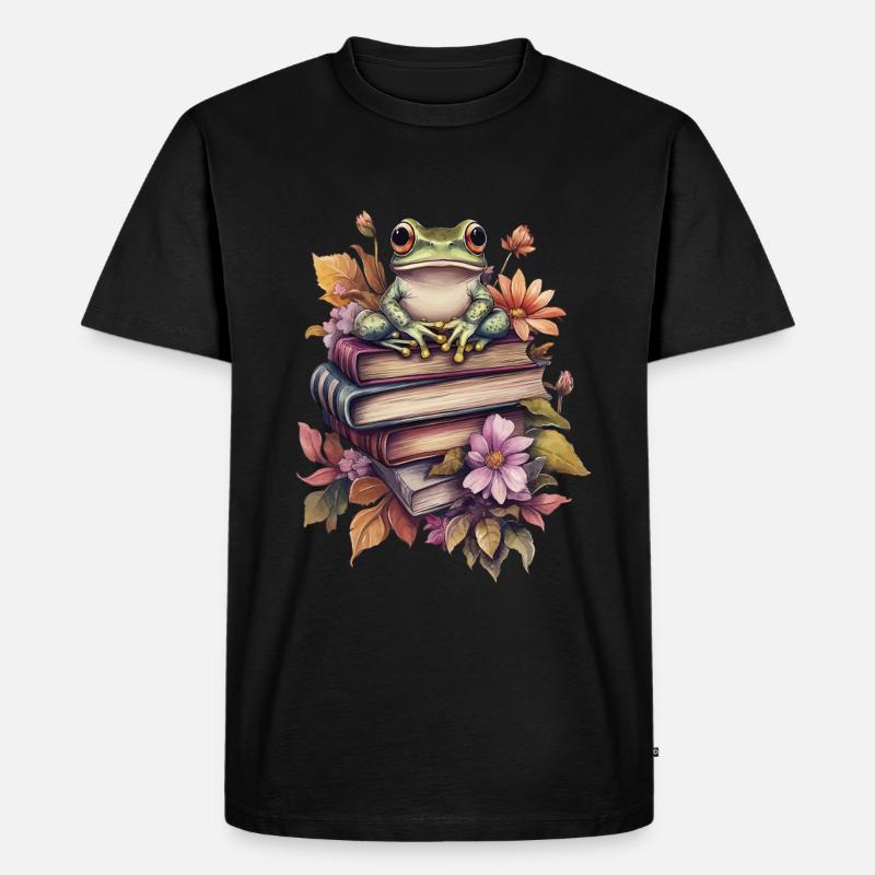 Frosch - Männer Premium Bio T-Shirt - Schwarz