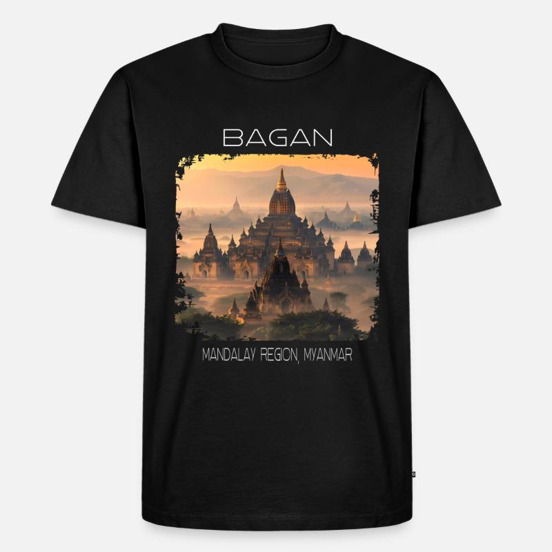 Bagan - Männer Premium Bio T-Shirt - Schwarz