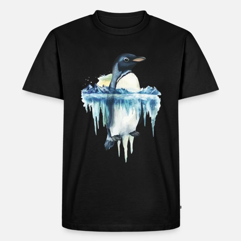 Pinguin - Männer Premium Bio T-Shirt - Schwarz